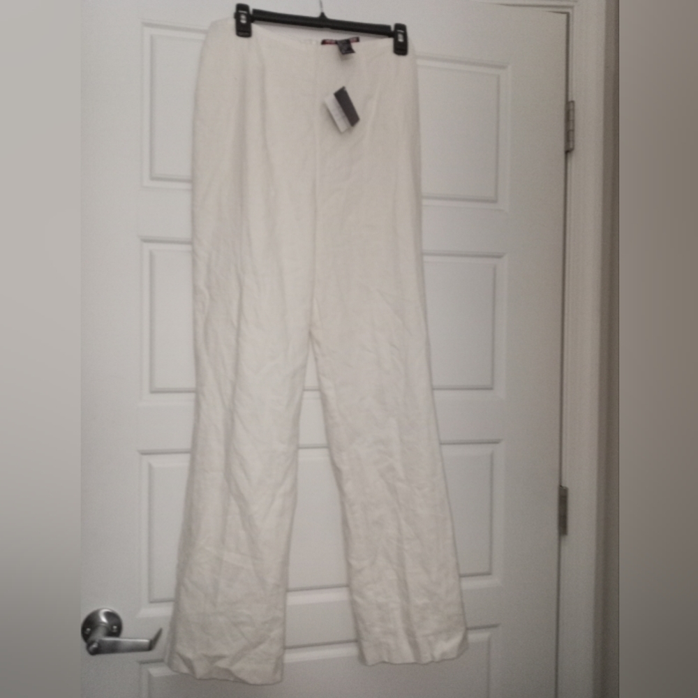JG HOOK white linen pants size 10 new with tags